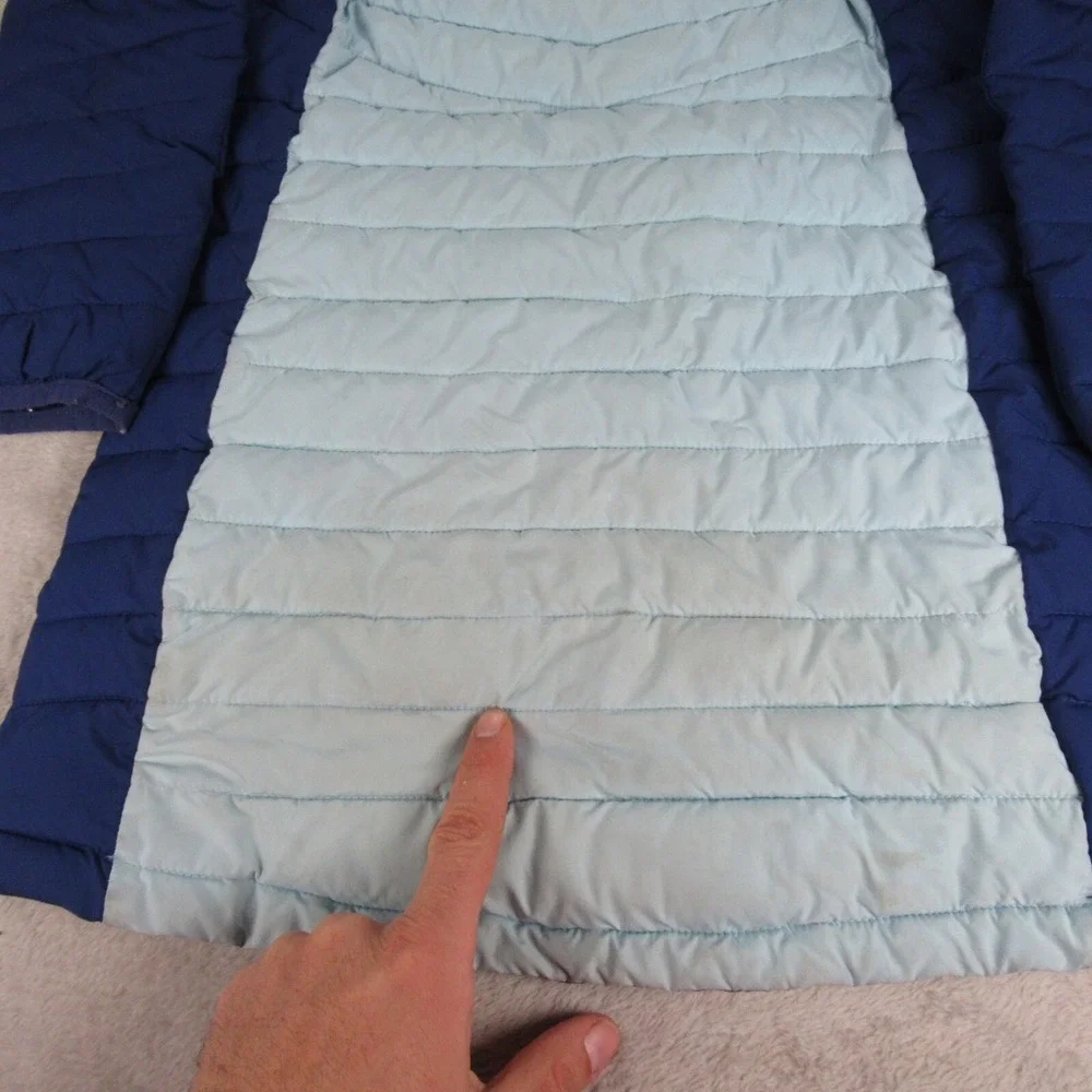 Columbia Jacket Youth Small 7/8 Blue Colorblock Omni Heat Slope Edge Mid READ